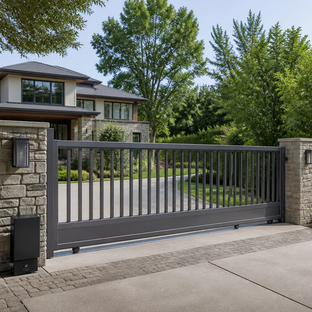 Sliding driveway gates